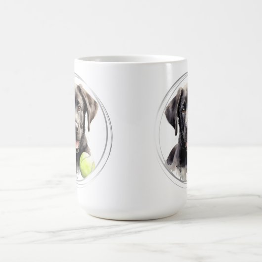 Speelse Labrador Retriever Waterverf Puppy Dog Koffiemok (Center)