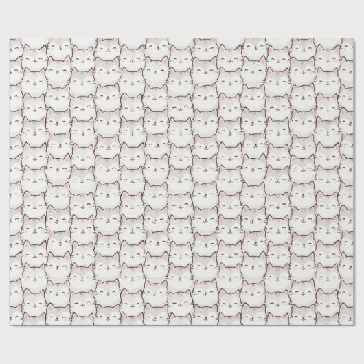 Speelse Lachende Kat Inpakpapier – Schattig (Vlak)