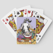 Speelse Lavendel Kattekruid Kerst Kat Grappig Pokerkaarten (Achterkant)