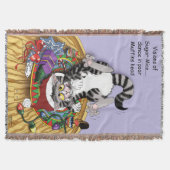 Speelse Lavendel Kattekruid Kerst Mop Cat Deken (Voorkant)