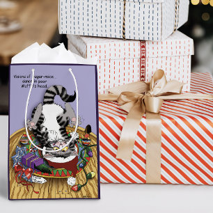 Speelse Lavendel Kattekruid Kerstmis Kat Grappig Medium Cadeauzakje