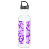 Speelse lavendel paarse malle schets hart patroon waterfles (Achterkant)