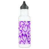 Speelse lavendel paarse malle schets hart patroon waterfles (Rechts)