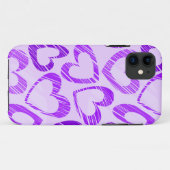 Speelse Lavendel Paarse Schattigee Schets Hartpatr Case-Mate iPhone Case (Achterkant (horizontaal))