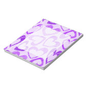 Speelse Lavendel Paarse Schattigee Schets Hartpatr Notitieblok (Linkerzijde)