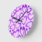 Speelse Lavendel Paarse Schattigee Schets Hartpatr Ronde Klok (Hoek)