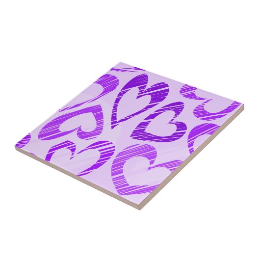 Speelse Lavendel Paarse Schattigee Schets Hartpatr Tegeltje (Zijkant)