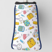 Speelse Leer – Schattig Naadloos Educatief Patroon Golfheadcover (Draai 90)