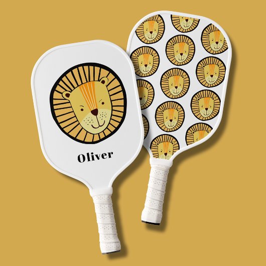 Speelse Leeuwen Kinderen Scandi stijl Pickleball Paddle
