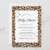 Speelse Leopard Print Wavy Lijst Baby shower Kaart (Voorkant)
