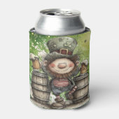 Speelse Leprechaun Illustratie Blikjeskoeler (Blikje Voorkant)