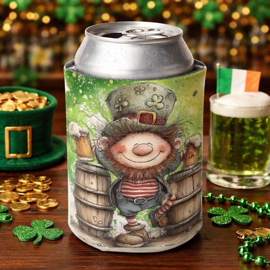 Speelse Leprechaun Illustratie Blikjeskoeler