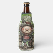 Speelse Leprechaun Illustratie Flesjeskoeler (Fles Voorkant)