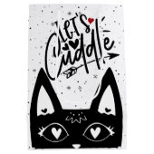 Speelse Let's Cuddle Scandinavian Black Cat Medium Cadeauzakje (Achterkant)