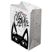 Speelse Let's Cuddle Scandinavian Black Cat Medium Cadeauzakje (Achterkant Gekanteld)