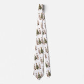 Speelse lettertypografie Kerstbomen minimalistisch Stropdas (Voorkant)