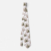 Speelse lettertypografie Kerstbomen minimalistisch Stropdas (Achterkant)