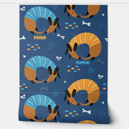 Speelse leuke Dachshund Wiener Dog Pet gepersonali Behang