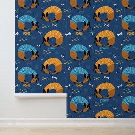 Speelse leuke Dachshund Wiener Dog Pet gepersonali Behang