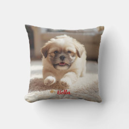 Speelse Lhasa Apso gepersonaliseerd Kussen