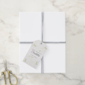 Speelse Licht Saliegroen Kat Patroon Verjaardag Cadeaulabel (Met Touw)