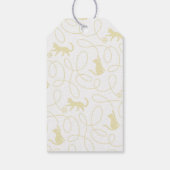 Speelse lichte beige kat patroon verjaardag cadeaulabel (Achterkant)