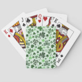 Speelse lichte groene klaverenhartjes patroon Kelt Pokerkaarten (Achterkant)