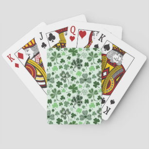Speelse lichte groene klaverenhartjes patroon Kelt Pokerkaarten