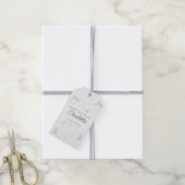 Speelse Lichtgrijze Kattenpatroon Verjaardag Cadeaulabel (Met Touw)