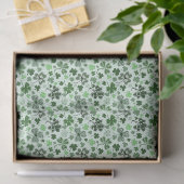 Speelse Lichtgroene Klaverhartjes Patroon Keltisch Tissuepapier (Geschenk)