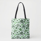 Speelse Lichtgroene Klaverhartjes Patroon Keltisch Tote Bag (Voorkant)