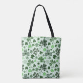 Speelse Lichtgroene Klaverhartjes Patroon Keltisch Tote Bag (Achterkant)