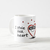 Speelse Liefde: Stolen Hearts Design Koffiemok (Voorkant links)