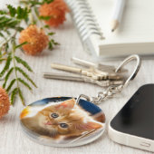 Speelse lieve kitten sleutelhanger (Voorkant Rechts)