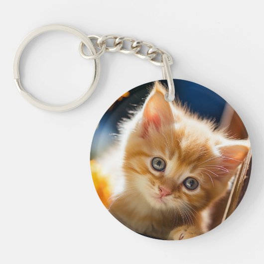 Speelse lieve kitten sleutelhanger (Voorkant)