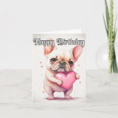 Speelse lieve kleine Franse Bulldog Puppy Kaart (Voorkant)