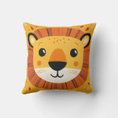 Speelse Lion Safari Kinder kinderkamer geel Kussen (Achterkant)