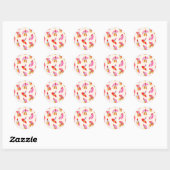 Speelse Lippenstift Schoonheid Glam Patroon Ronde Sticker (Vel)