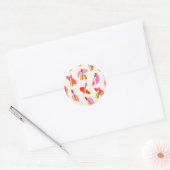 Speelse Lippenstift Schoonheid Glam Patroon Ronde Sticker (Envelop)