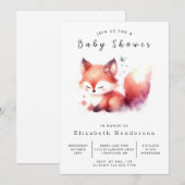 Speelse Little Fox Theme Fox Baby shower Kaart (Voorkant / Achterkant)