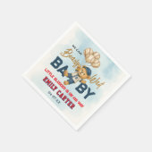 Speelse Little Slugger Blue Baseball Baby shower Servet (Hoek)