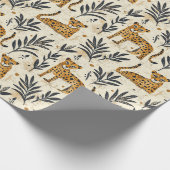 Speelse Luipaard Jungle Patroon Cadeaupapier (Hoek)