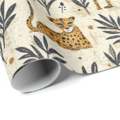 Speelse Luipaard Jungle Patroon Cadeaupapier (Rol Hoek)
