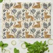 Speelse Luipaard Jungle Patroon Theedoek (Gevouwen)