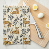 Speelse Luipaard Jungle Patroon Theedoek (Quarter Fold)