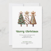 Speelse luipaardpatroon kerstgroetkaart feestdagenkaart (Voorkant)