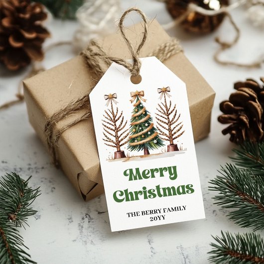 Speelse luipaardprint Kerstmis cadeau met eigen na Cadeaulabel