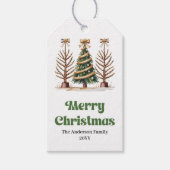Speelse luipaardprint Kerstmis cadeau met eigen na Cadeaulabel (Voorkant)
