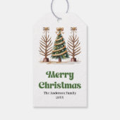 Speelse luipaardprint Kerstmis cadeau met eigen na Cadeaulabel (Achterkant)