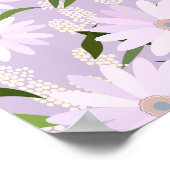 Speelse madeliefjes 04 Lila bloemen Poster (Hoek)